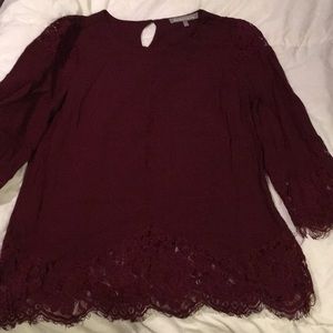 Daniel Rainn burgundy lace top